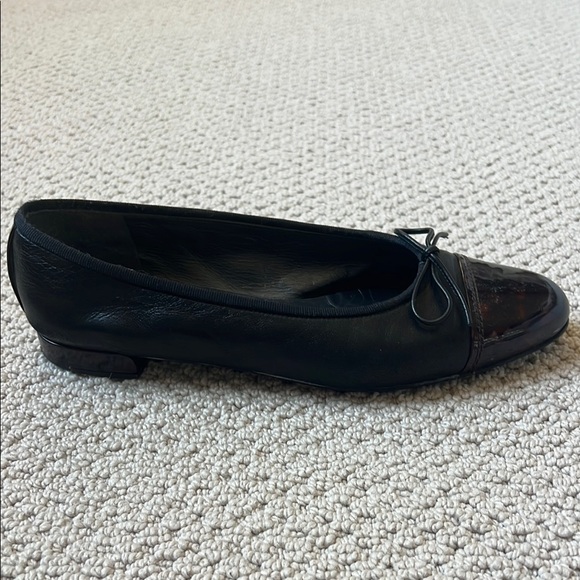 Elegant Black and Brown Stuart Weitzman Flats - Picture 7 of 10